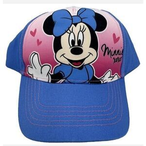 Disney Minnie Mouse Kid's Adjustable Baseball Cap Pink and Blue~New